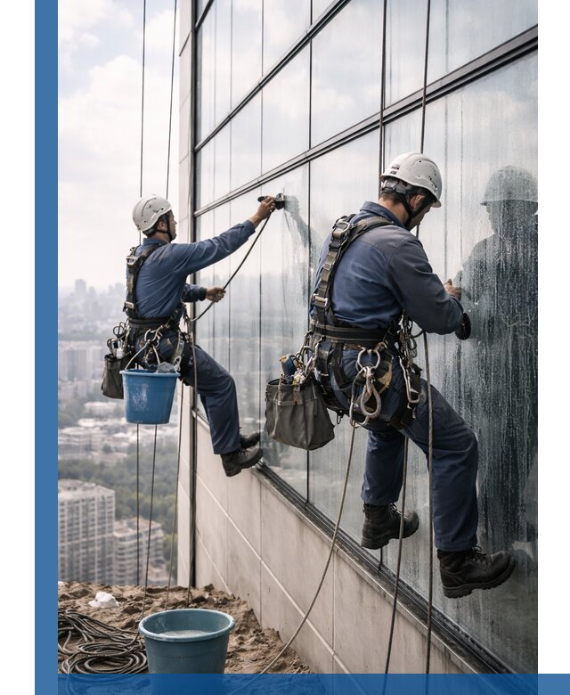 Профессиональная мойка фасадных окон альпинистами в Пензе