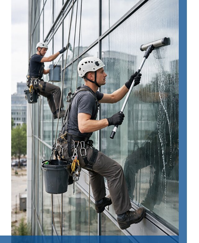 Мойка витражей альпинистами в Пензе от 719 р. под ключ|ВЫСОТНИК-Пнз