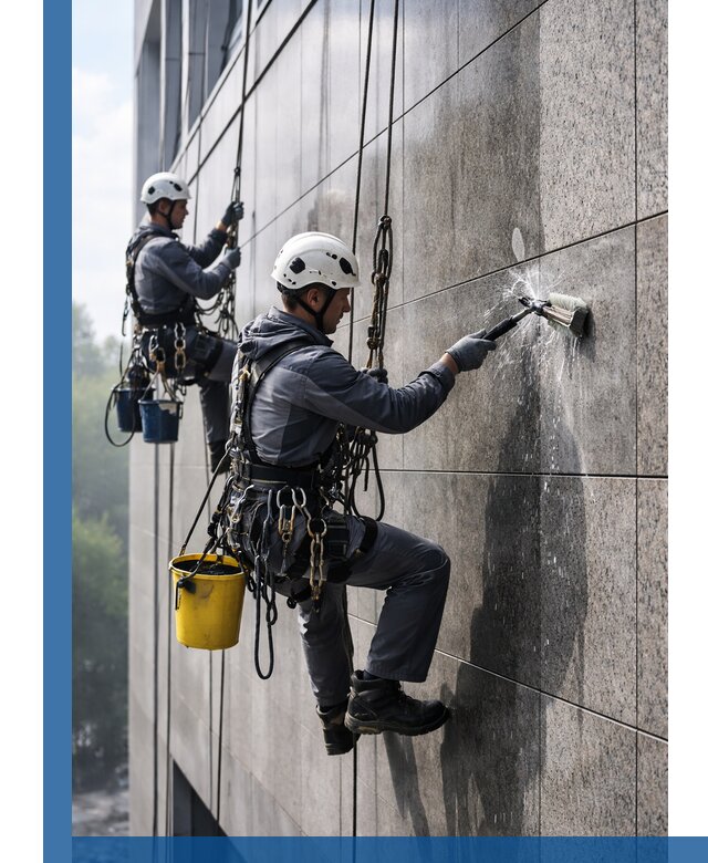 Профессиональная мойка фасада из керамогранита в Пензе