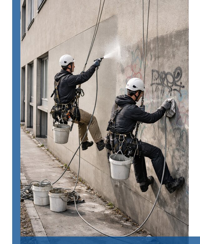 Антиграффити покрытие фасада с защитой от надписей в Пензе