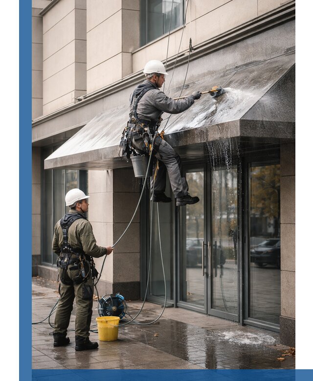 Профессиональная мойка козырьков и навесов в Пензе