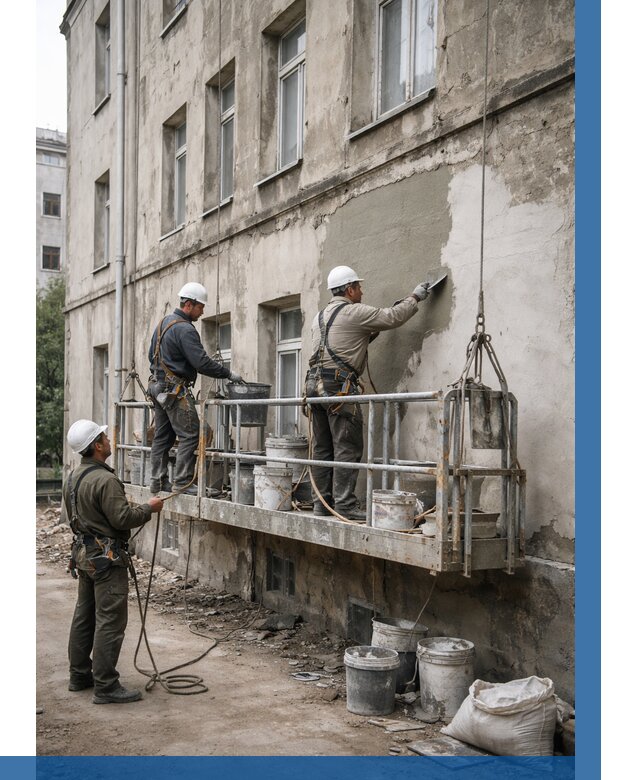 Капитальный ремонт фасада в Пензе от 4311 р. | ВЫСОТНИК-Пнз