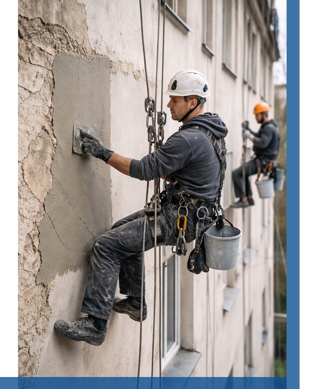 Восстановление штукатурки фасада в Пензе от 1232 р. | ВЫСОТНИК-Пнз