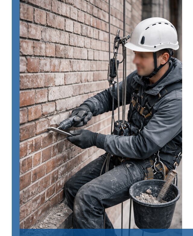 Расшивка кирпичных швов фасадов и стен, ремонт в Пензе