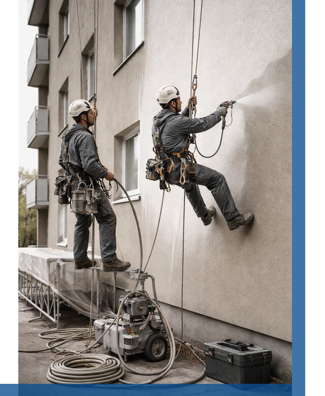 Безвоздушная покраска фасада в Пензе от 226 р/м² | ВЫСОТНИК-Пнз