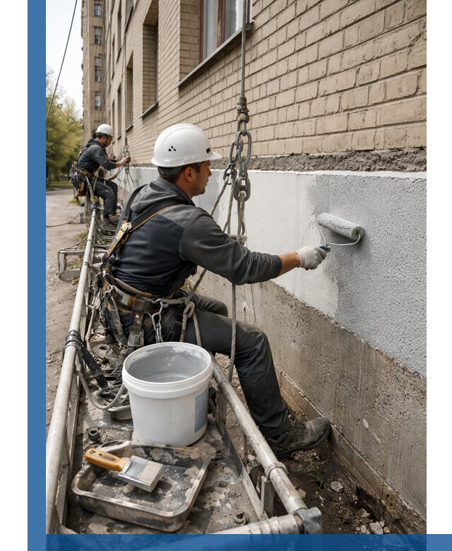 Окраска цоколя здания в Пензе профессионально и надежно