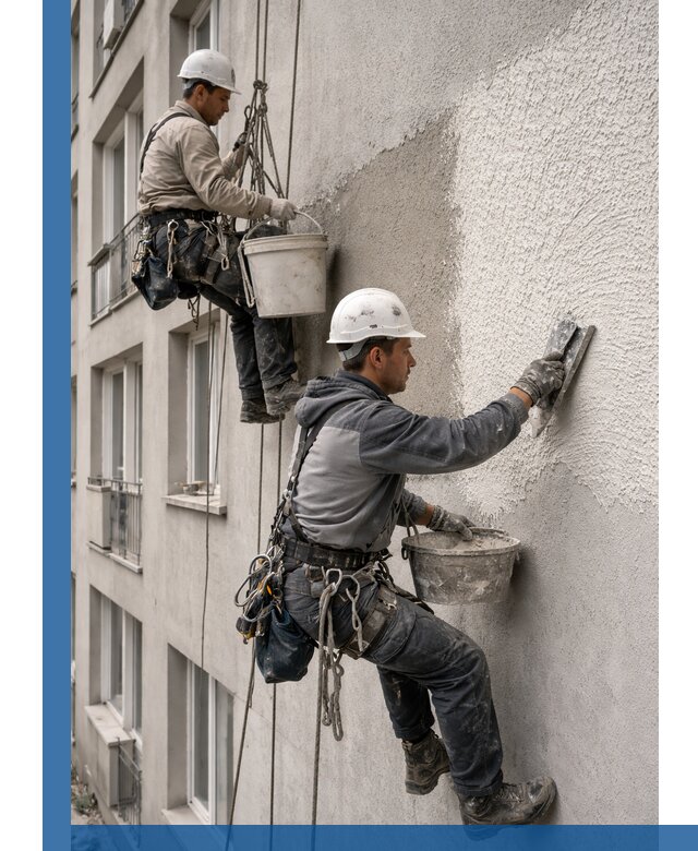 Нанесение декоративной штукатурки короед на фасад в Пензе