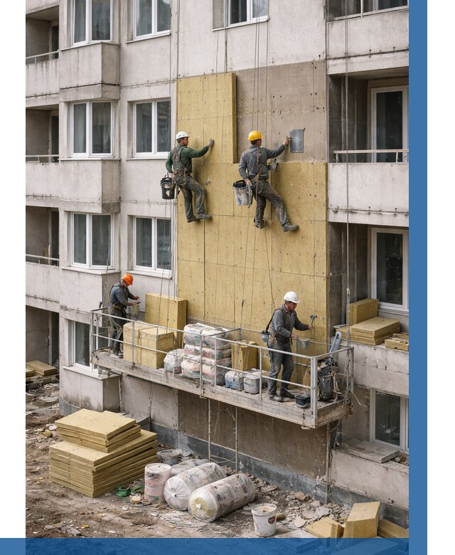 Утепление фасада минватой в Пензе от 1540 р. | ВЫСОТНИК-Пнз