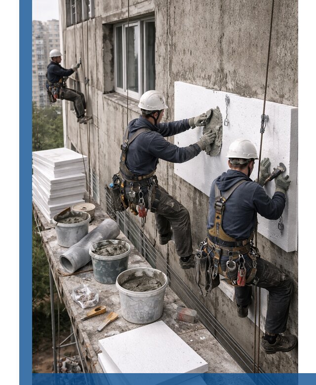 Утепление фасада пенополистиролом в Пензе под ключ