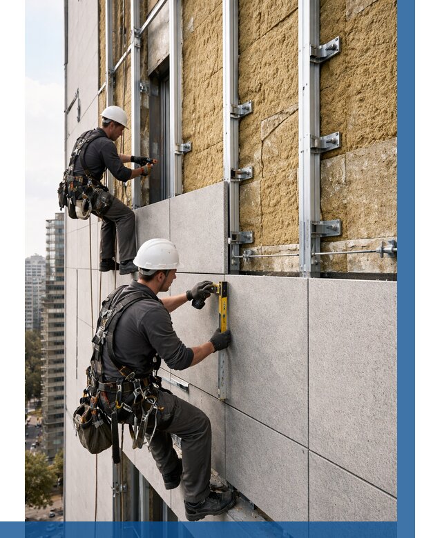 Монтаж вентилируемого фасада в Пензе от 3593 р. | ВЫСОТНИК-Пнз