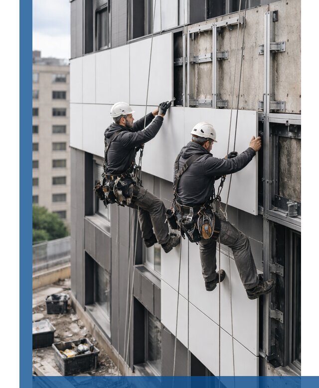 Монтаж композитных панелей фасада в Пензе под ключ