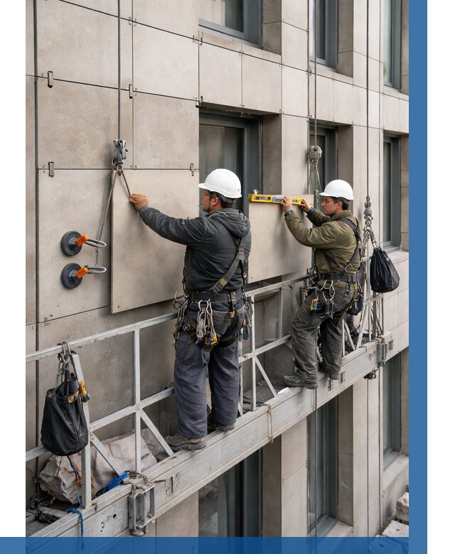 Монтаж керамогранита на фасад в Пензе от 2566 р. | ВЫСОТНИК-Пнз