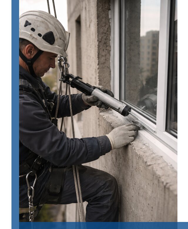 Герметизация оконных швов снаружи в Пензе профессионально