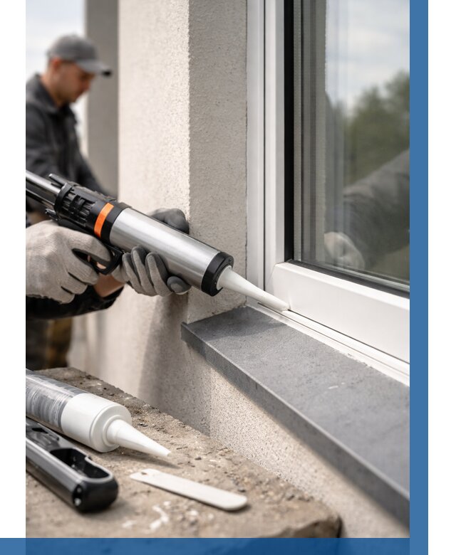 Герметизация монтажных швов окон в Пензе от 667 р. | ВЫСОТНИК-Пнз