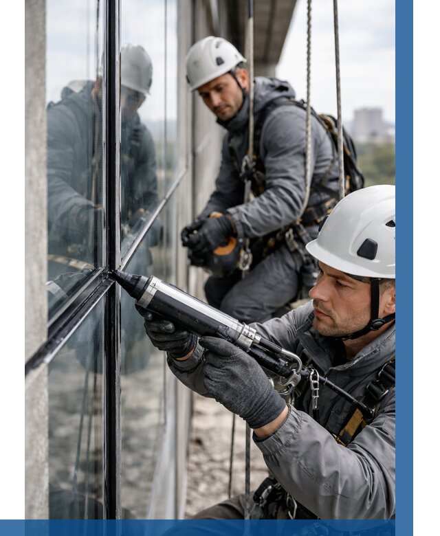 Герметизация витражных швов в Пензе от 667 р. | ВЫСОТНИК-Пнз