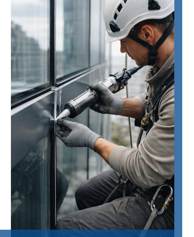 Герметизация стыков витража в Пензе от 1232 р. | ВЫСОТНИК-Пнз