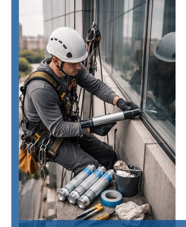Герметизация стыков витража в Пензе для герметичных фасадов