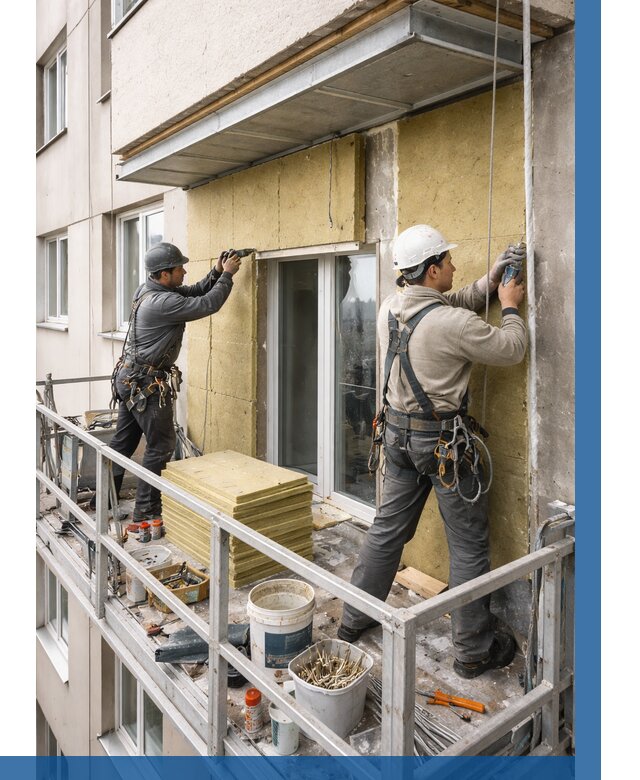 Утепление балкона снаружи в Пензе от 1642 р. под ключ ВЫСОТНИК-Пнз