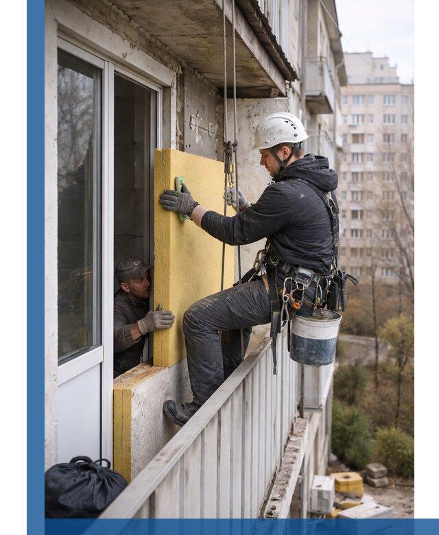 Профессиональное утепление балкона снаружи в Пензе под ключ