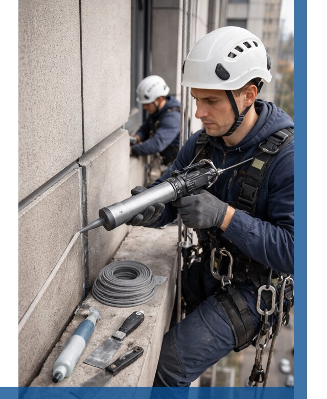 Герметизация деформационных швов фасада в Пензе от 719 | ВЫСОТНИК-Пнз