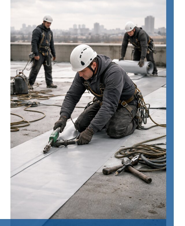 Ремонт мембранной кровли в Пензе от 1848 р./м2 | ВЫСОТНИК-Пнз