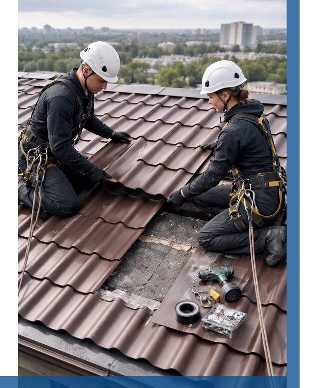 Ремонт металлочерепицы на крыше в Пензе от 924 р. | ВЫСОТНИК-Пнз