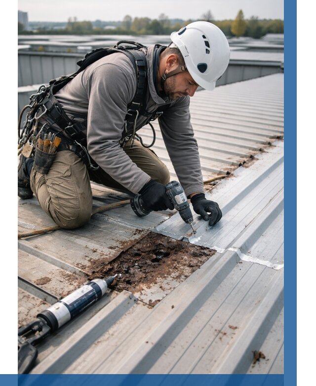 Ремонт профнастила на кровле в Пензе от 719 р. | ВЫСОТНИК-Пнз