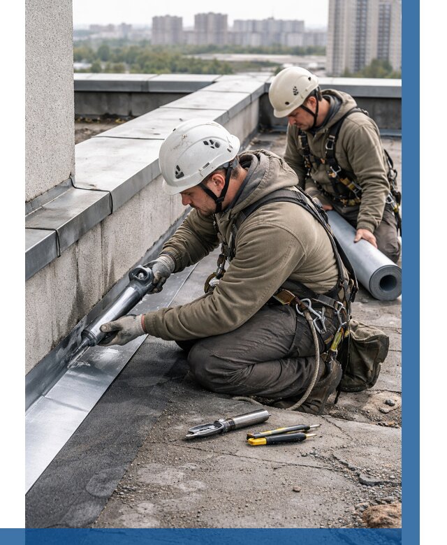 Ремонт кровельных примыканий в Пензе от 1232 р. | ВЫСОТНИК-Пнз