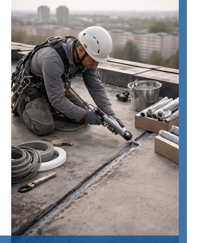 Герметизация швов кровли в Пензе от 462 р./м2 | ВЫСОТНИК-Пнз