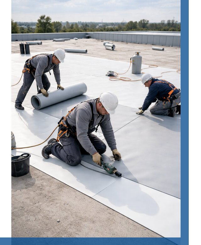 Монтаж мембранной кровли под ключ в Пензе от 1232 р. | ВЫСОТНИК-Пнз