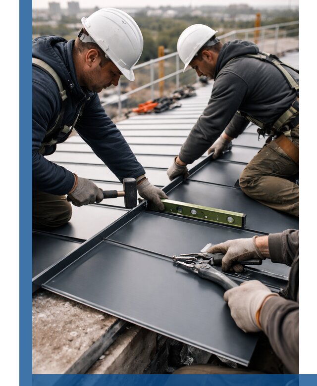 Монтаж фальцевой кровли в Пензе для промышленных зданий