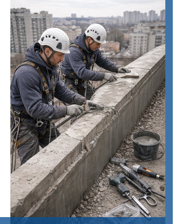 Ремонт парапета на кровле в Пензе от 1540 р. | ВЫСОТНИК-Пнз