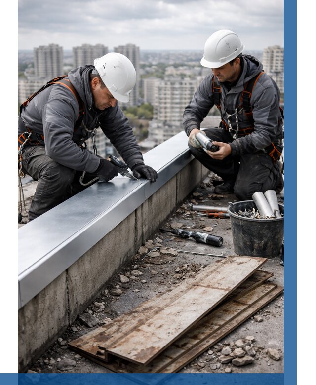 Замена парапетных крышек под ключ в Пензе от 1232 р. | ВЫСОТНИК-Пнз