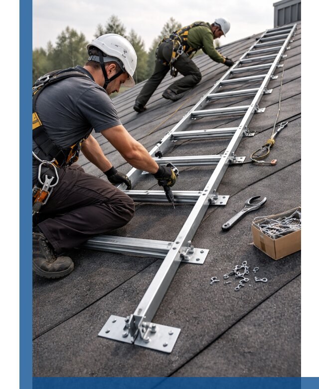 Профессиональный монтаж кровельной лестницы в Пензе под ключ