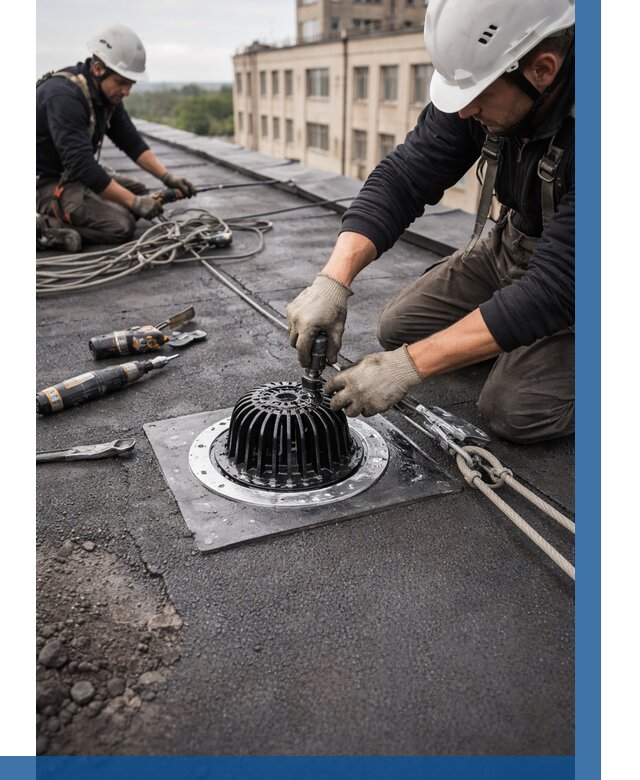 Установка водосточных воронок в Пензе цена от 3593 р. | ВЫСОТНИК-Пнз