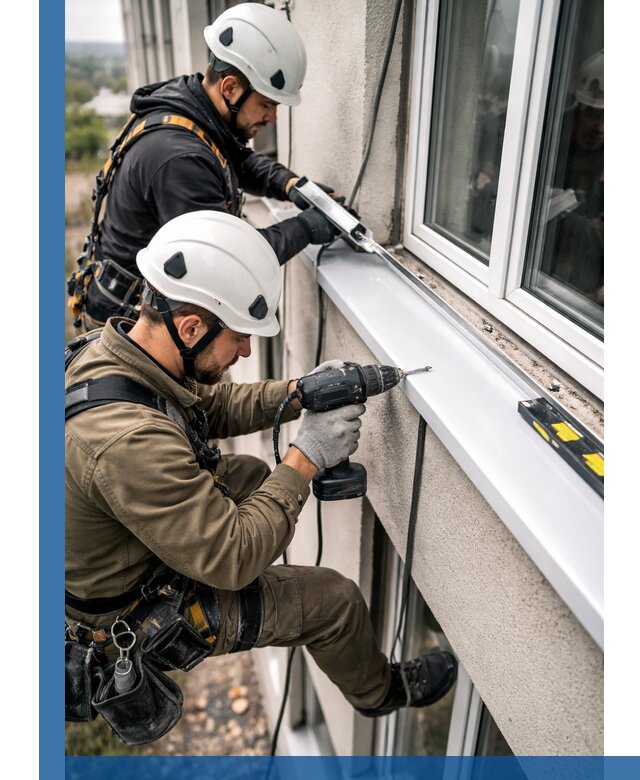 Профессиональный монтаж оконных отливов и отведения воды в Пензе