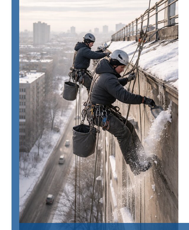 Очистка карнизов от снега в Пензе профессионально и безопасно