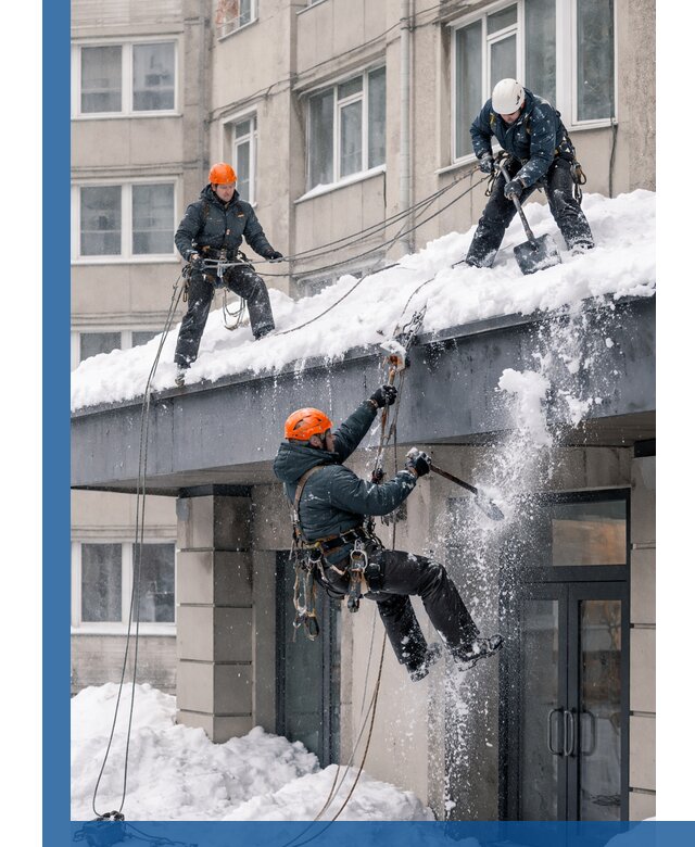 Безопасная очистка навесов от снега в Пензе круглогодично