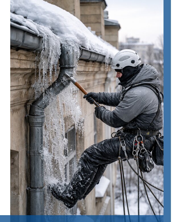 Очистка водостоков от льда в Пензе от 3593 р. | ВЫСОТНИК-Пнз