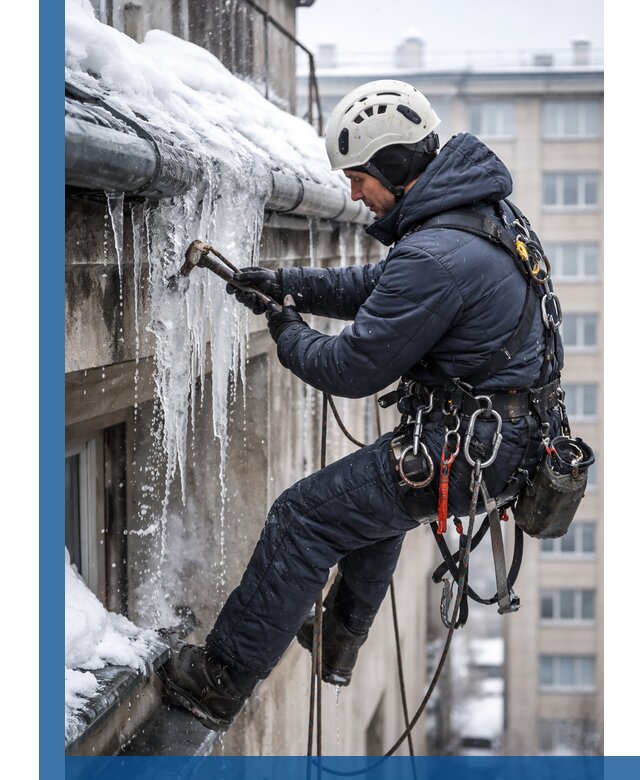 Удаление наледи и чистка водостоков в Пензе оперативно и безопасно