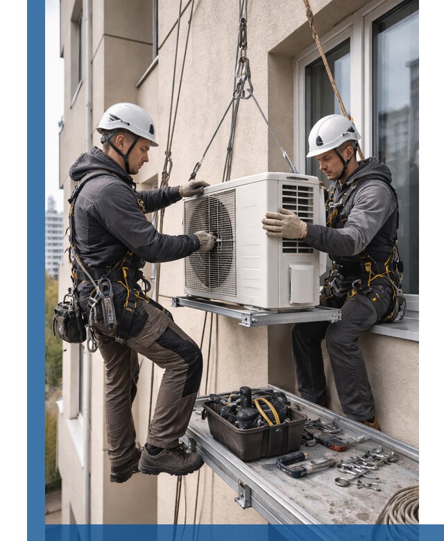 Перенос внешнего блока кондиционера в Пензе с монтажом и крепежом