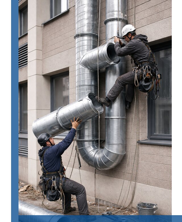 Монтаж фасадных воздуховодов в Пензе с герметизацией и крепежом