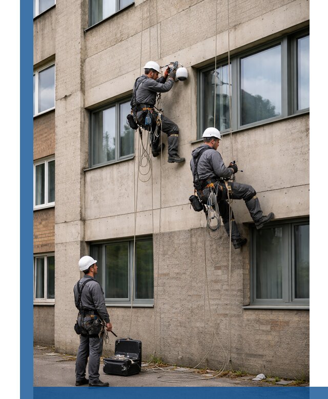 Монтаж фасадных камер видеонаблюдения в Пензе под ключ