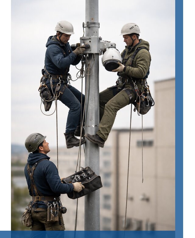 Установка видеокамер на мачте в Пензе от 8725 р. | ВЫСОТНИК-Пнз