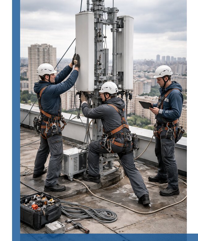 Монтаж антенн связи на крыше в Пензе с вводом в эксплуатацию