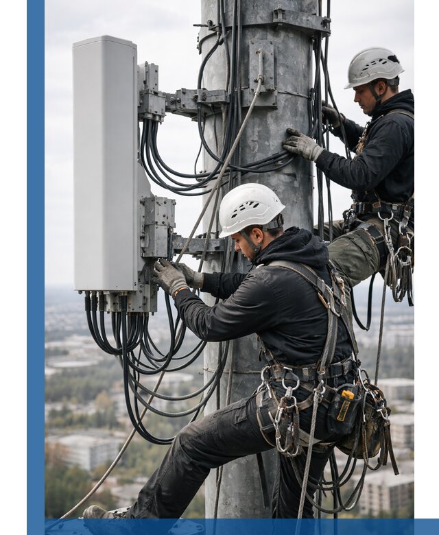 Монтаж оборудования связи на мачте в Пензе с пусконаладкой