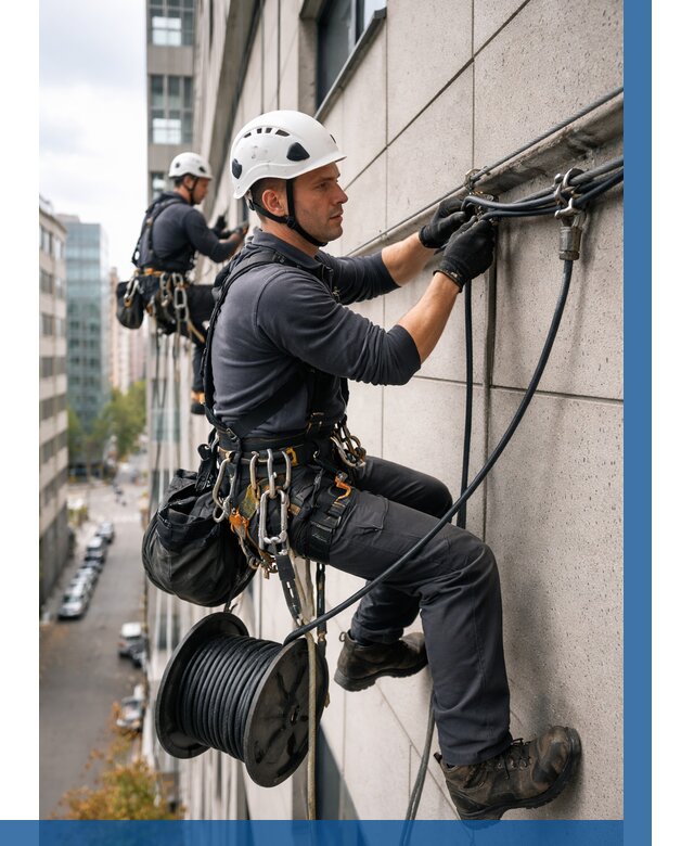 Прокладка кабеля по фасаду в Пензе от 359 р. | ВЫСОТНИК-Пнз