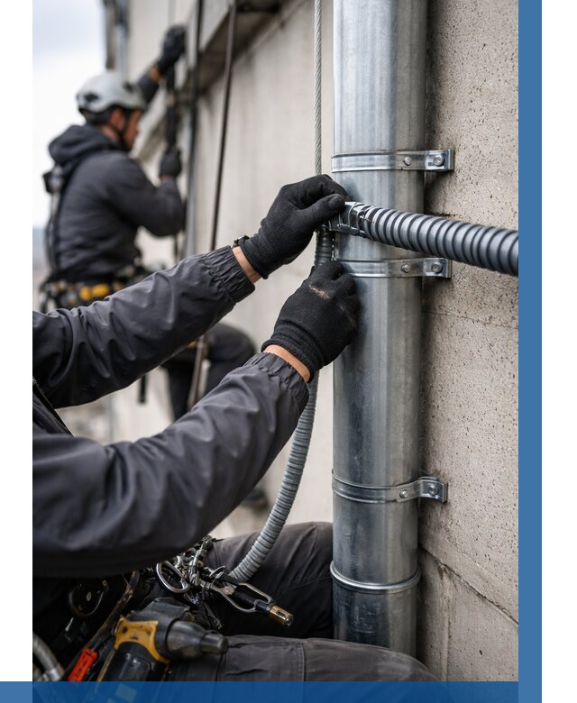 Монтаж гофры для кабеля в Пензе от 308 р. | ВЫСОТНИК-Пнз