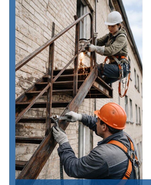 Ремонт и восстановление пожарных лестниц с выездом в Пензе