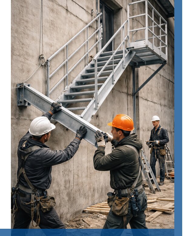 Монтаж металлических лестниц в Пензе от 15398 р. | ВЫСОТНИК-Пнз